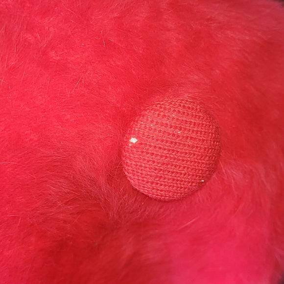 Vintage Kangol Red Faux Fur Brimmed Beret Made In England - Picture 7 of 7